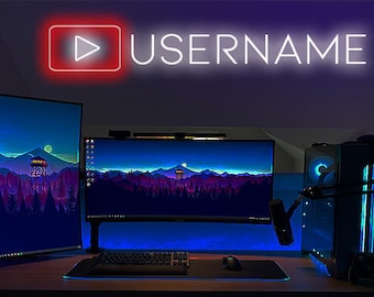 Custom youtube neon sign Neon youtuber light Custom youtuber neon sign gamer gifts gaming gifts gamer tag gaming deko led neon light