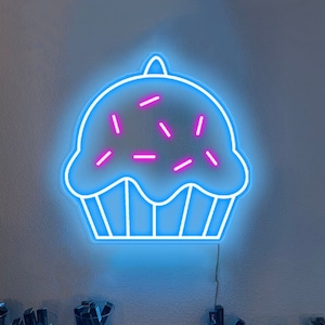 Cupcake neon sign Cupcake neon light wall art Cupcake Queen neon led sign for living room bedroom decoration