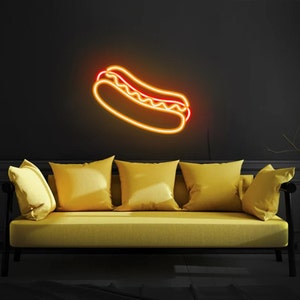 Hot dog decoration neon sign Sausage neon led sign for living room bedroom decoration