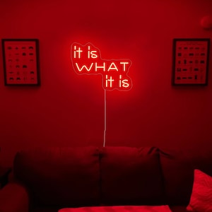 It is what it is neon sign, It is what it is led sign, It is what it is light sign,Quote neon sign,Trendy neon sign,Neon sign for room decor