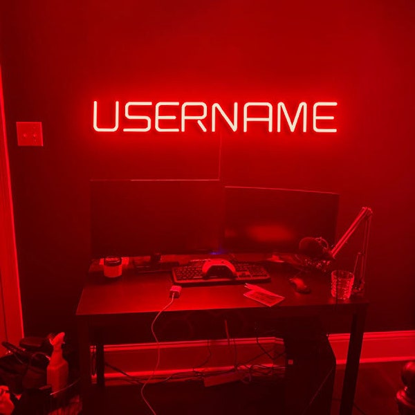 Custom Gamer Tag Neon Sign Gaming Wall Decor LED Sign Custom Twitch Sign Game Room Decor Streaming Wall Art Gift for Gamers Streamers