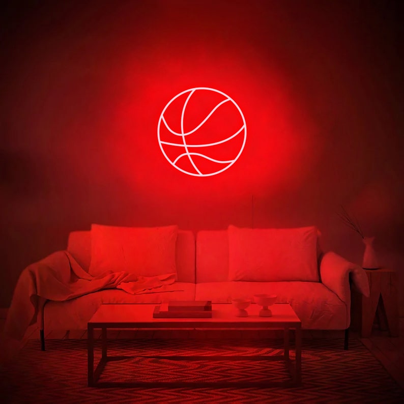 Led Basketball. Sign Basketball LED Neon Sign, Birthday Gift for Him, NBA Sport Lights, LED ...