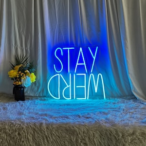 Stay weird LED neon sign, Led neon sign, neon sign wall decor, neon sign art, neon sign bedroom, wall art decor ，room decor