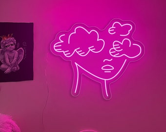 Hübsches Mädchen LED Neon Schild, Benutzerdefinierte Neon Schild, Kunst Licht, Mädchenzimmer Deko, Neon Schild Dekor, Schlafzimmer Deko für Teenager, Anime Neon Schild