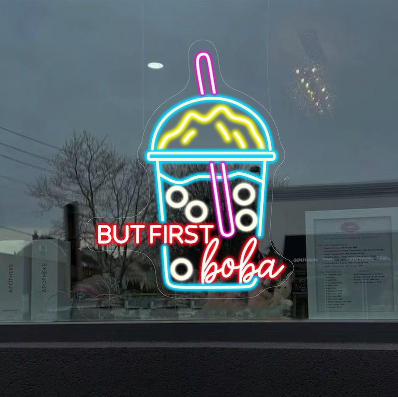 Boba Tea Neon Sign, Bubble Tea Custom LED Light, Milk Tea Neon Light ...