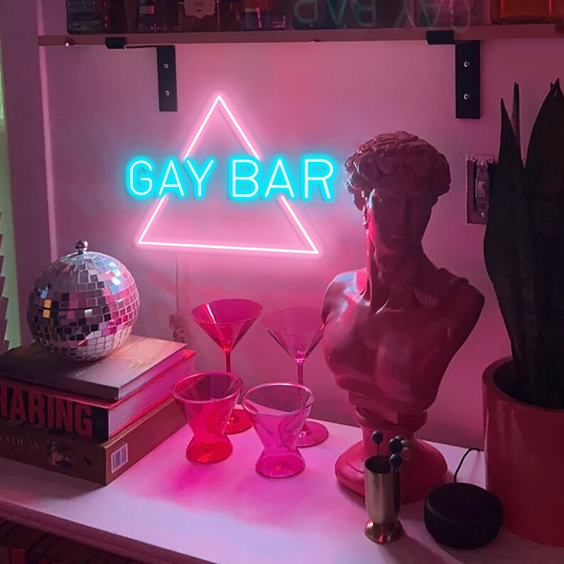 Gay Bar Led neon sign Bar decoration neon sign Man cave neon sign Home decor Gay bar el neon light Custom made neon light image 3