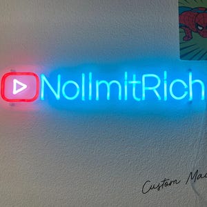 Custom youtube neon sign Custom twitch neon sign Neon youtuber light personalize youtuber neon sign Gamer gifts