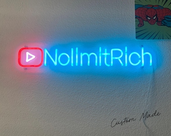 Custom youtube neon sign Custom twitch neon sign Neon youtuber light personalize youtuber neon sign Gamer gifts