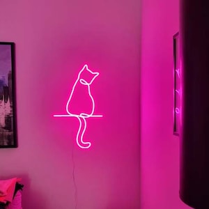 Lovely cat neon sign, cat neon light, cat led sign,cute neon sign,cat lover gift,Cat wall art,cat wall decor