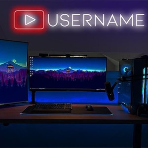 Custom youtube neon sign Neon youtuber light Custom youtuber neon sign gamer gifts gaming gifts gamer tag gaming deko led neon light