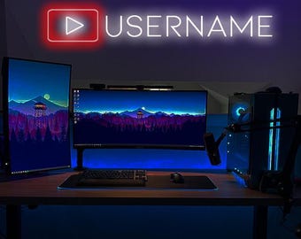 Custom youtube neon sign Neon youtuber light Custom youtuber neon sign gamer gifts gaming gifts gamer tag gaming deko led neon light