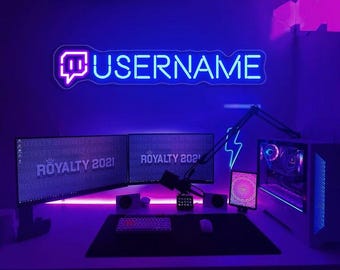 Benutzerdefiniertes zuckendes Neonzeichen für Twitch-Neonlicht Benutzerdefiniertes Gamer-Tag-Neon-LED-Schild für Instagram Facebook Tiktok Youtube Gaming Dekoration