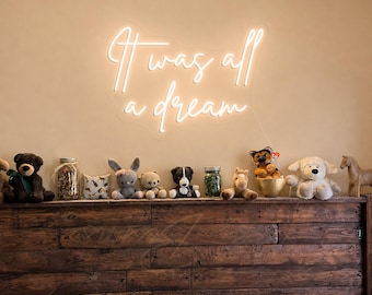 Letrero de neón "Todo fue un sueño", decoración de pared para dormitorio