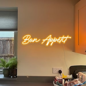 Bon Appetit Neonlicht, Küche französisches Dekor LED-Schild, benutzerdefinierte personalisierte Beschilderungslampe, LED-Neonschild