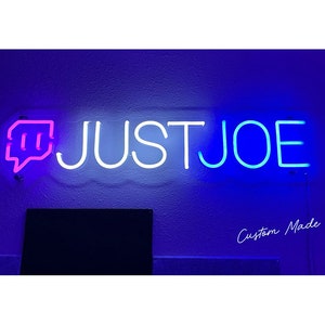Custom Twitch username neon sign Twitch neon light Custom gamer tag neon led sign for instagram facebook tiktok youtube Gaming decoration