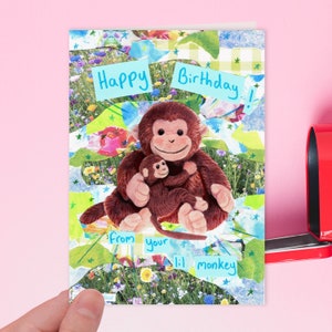 Happy Birthday from your lil monkey | Funny sweet monkey birthday anniversary any occasion love card