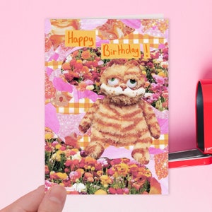 Joyeux anniversaire !, gros chat orange | Carte d'anniversaire drôle de gros chat orange maudit idiot Carte de voeux pour ami, partenaire, frère ou sœur, petit ami