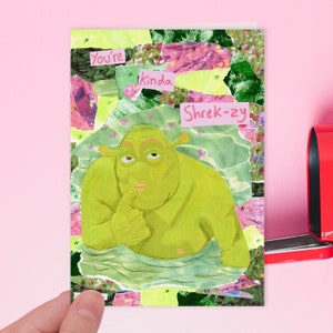 Du bist ein bisschen Shrek-zy Shrek |  Geburtstagskarte, Grußjubiläumskarte, Valentinstag, Galentines