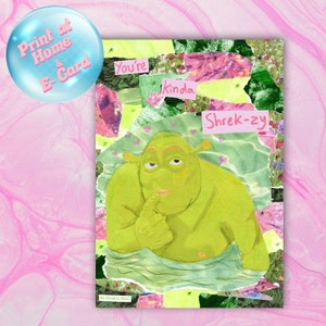 Digitale kaart, e-card, afdrukbaar | Valentijnsdag, jubileum, verjaardag | Je bent een beetje Shrek-zy, Shrek