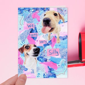 Wir sind sehr doof, Dummes Hundemem |  Benutzerdefinierte Grußkarte zum Jahrestag, Valentinstag, Galentines