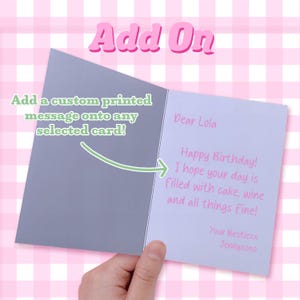 ADD ON | Add a personalised message into your card! | Last minute gift, Custom Gift, Direct To Recipient