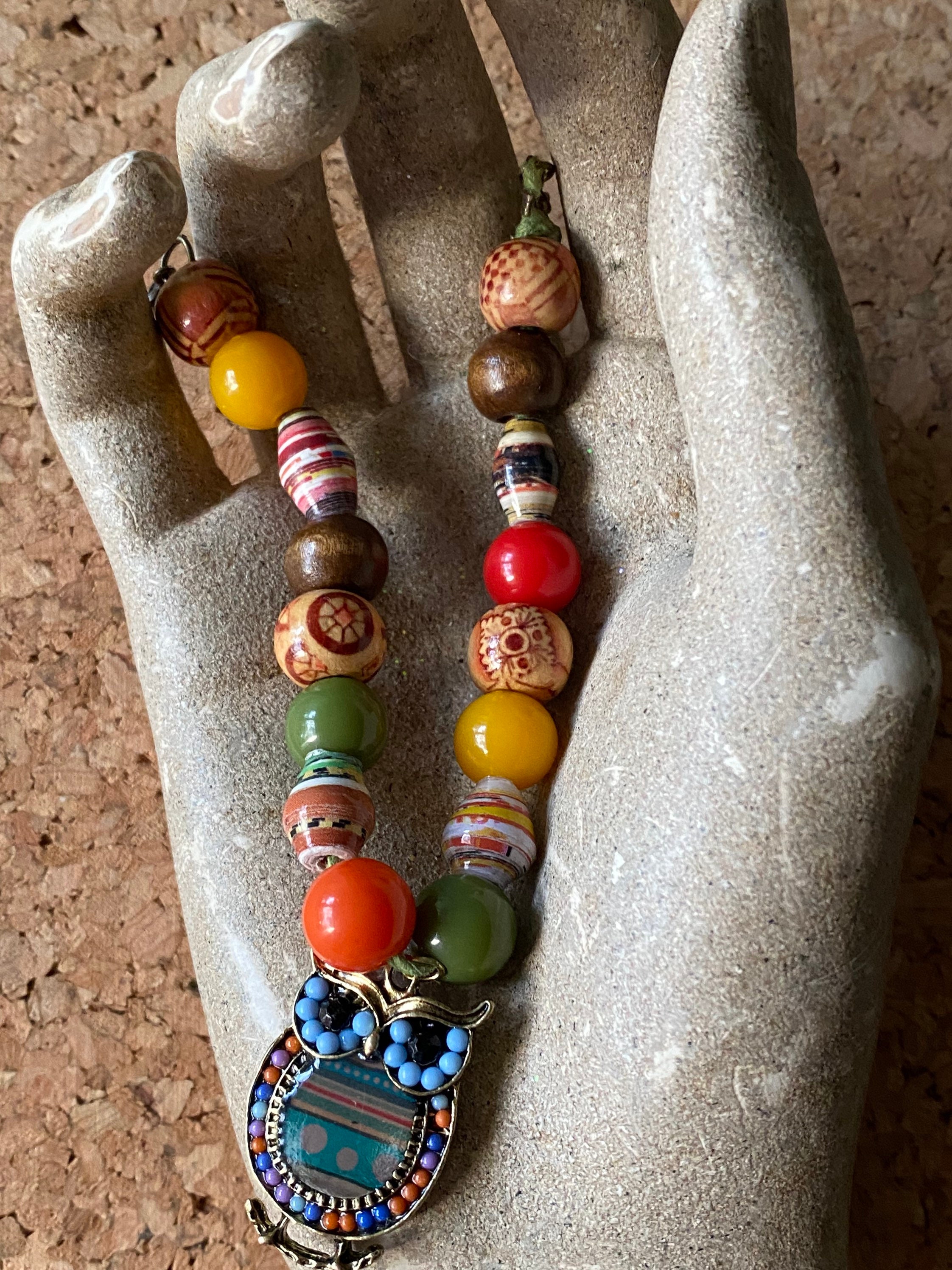 Autumn owl bracelet