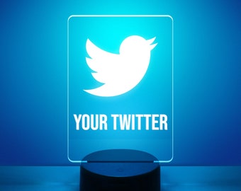 Twitter Custom LED RGB Lamp, Your Twitter LED Lamp, Twitter Lamp, Twitter Lamp, Neon Twitter, Custom Twitter Lamp, Influencer Lamp