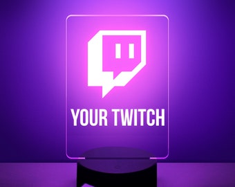 Twitch LED RGB Custom Lamp, GamerTag, Streaming, On Air, Gaming, Gamer, Just Chatting, Gamer Sign, RGB, Gamer, Set-Up, Streamer, Stream