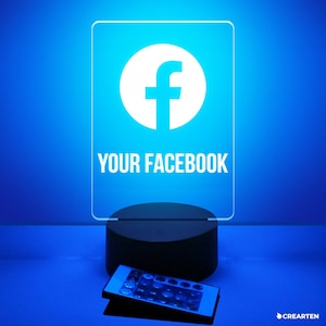 Facebook Custom LED RGB-lamp, uw Facebook LED-lamp, Facebook-lamp, Facebook-lamp, Facebook Custom Lamp, influencerlamp, nachtlamp