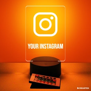 Instagram Custom LED RGB Lamp, Your Instagram LED Lamp, Instagram Lamp, Instagram Lamp, Instagramer, Custom Instagram Lamp, Influencer Lamp