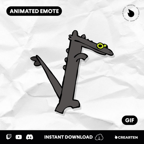 Toothless Dancing Emote - Toothless Dance, Toothless Meme, Toothless Emote, Twitch Emote, Dragon Emote, Animated Emote, Chat Emote