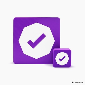 Twitch Partner Verified 3D Badge - Twitch, Twitch Verified, Twitch 3D, Twitch 3D Badge, Verified, Verified Badge, Bagde, Twitch Streamer