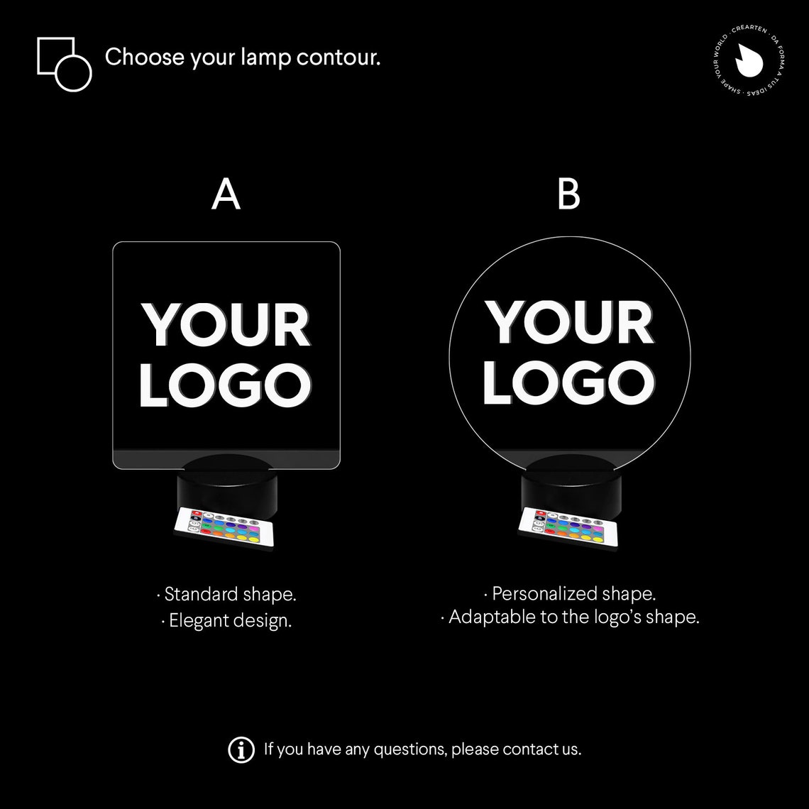 Your Custom Logo Lamp LED Logo Lamp Your Logo Lamp Your Etsy