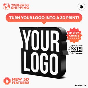 Custom 3D Printed Logo Sign – Personalized Print for Home, Office, Shop, Wall Art & Decor