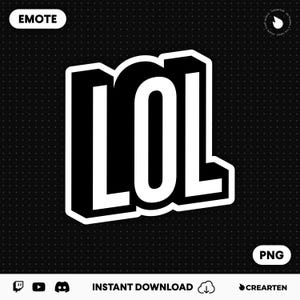 LOL Emote - Twitch Emote, YouTube Emote, Kick Emote, Discord Emote, LOL, 3D Sticker Emote, Gaming Emote, Stream, Steamer, Streaming Emote
