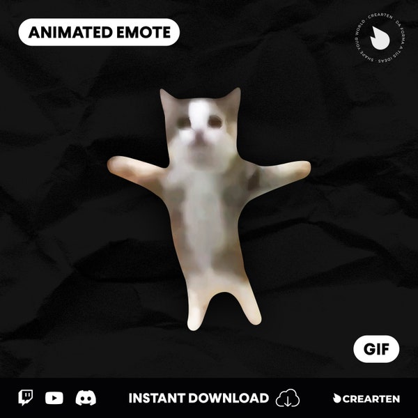 Happy Cat Emote - Happy Cat Dance, Happy Meme, Happy Emote, Twitch Emote, Happy Cat Meme, Animated Emote, Chat Emote, Cat Emote, Meme Emote
