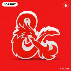 D&D 3D Sign - Dungeons and Dragons, DnD, DnD Sign, DnD 3D Sign, Dungeons and Dragons 3D, Role-play, 3D Role-playing, 3D Print, Decorative