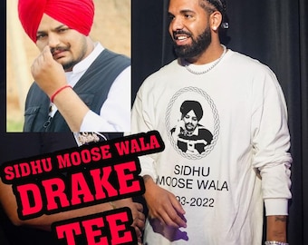 SIDHU MOOSE WALA DRake Vintage T-shirt | | Punjabi Singer | Desi Apparel | Koszula indyjska | Koszule Punjabi Ragersdrip