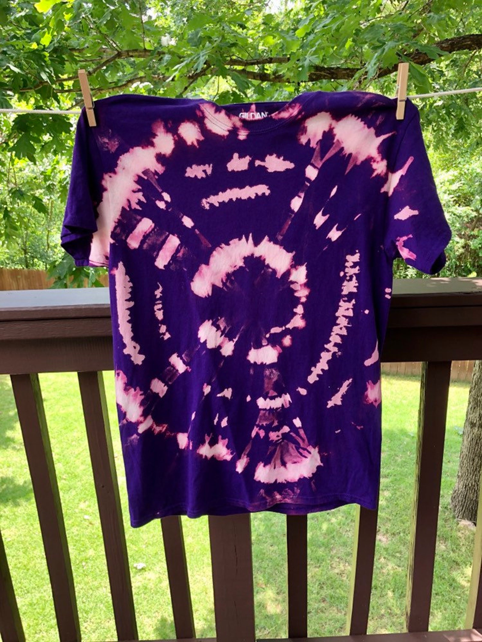 Purple Circles Bleach Dye Tshirt Medium Etsy