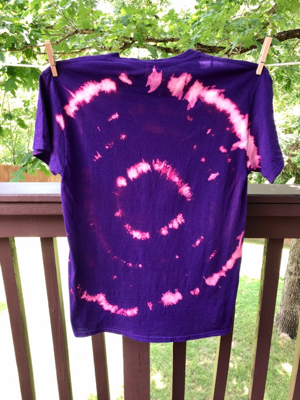 Purple Circles Bleach Dye Tshirt Medium Etsy
