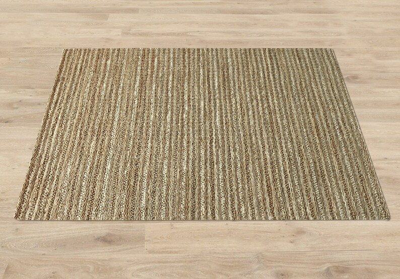 NATURAL HEMP Rug Striped Hemp 120x180 8ftx10ft Rug Etsy