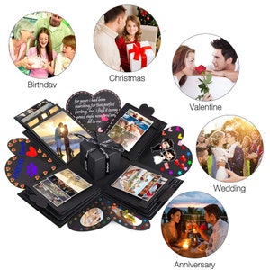 Explosion gift box (5 layers) DIY Photo Album Anniversary Exploding Gift Box for boyfriend husband  birthday gift