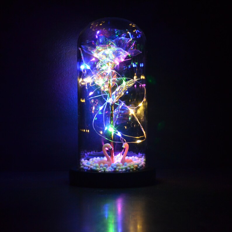 Galaxy Rose Flower With Led Lights Gifts for Girls Girlfriend Etsy
