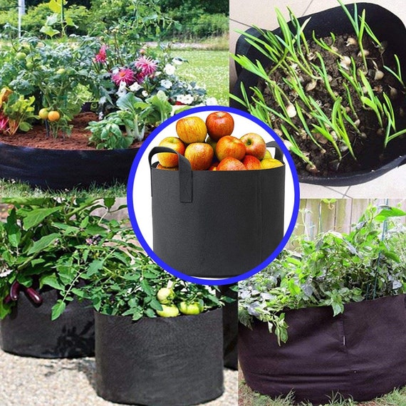 Plant Grow Bag/ Aeration Fabric Pot W/handles Garden Vegetables Flower  Reusable Heave Duty 5 Pack 1-30 Gal 