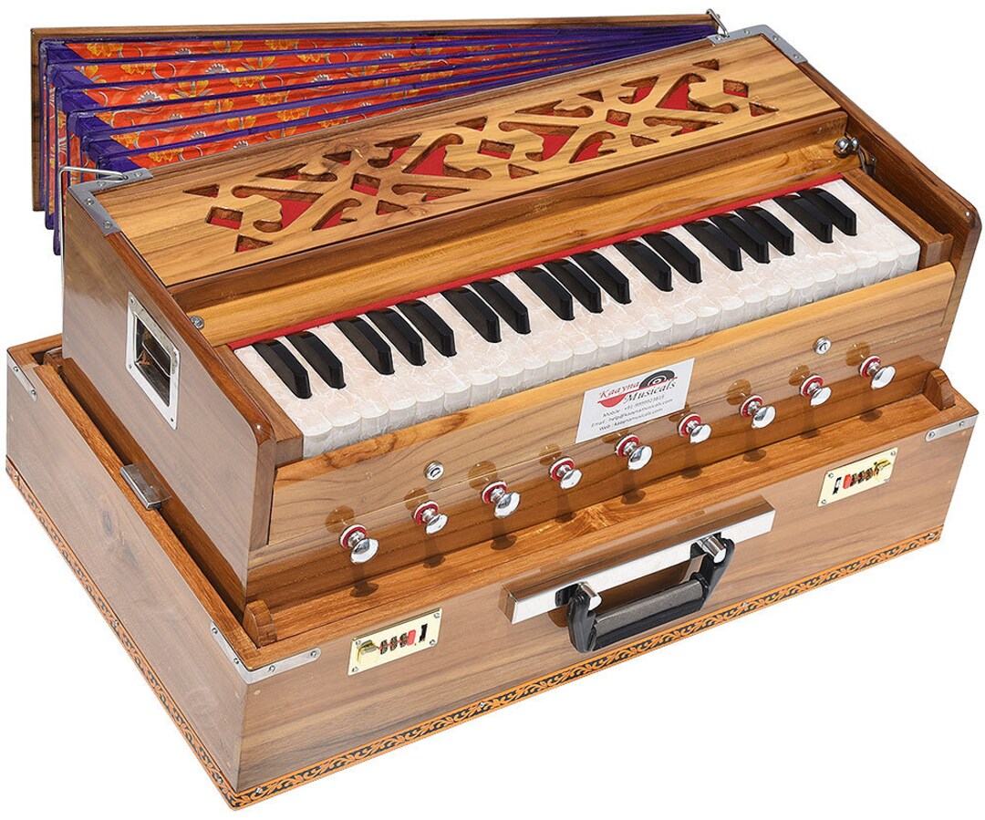 Teak Wood Harmonium Traveler Portable Folding Type by Kaayna Musicals 9