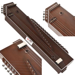 Indian Tanmandal- 4 String Tambora/Tanpura & 15 String Surmandal Together, Easy to Tune Knobs, Comes with a Gig Bag, Few Extra Strings