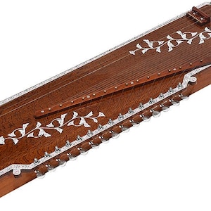 Designer Tun/Ply Wood Tanmandal- Sursangam- 4 String Tanpura-15 String Swarmandal, Carry Bag, Extra String, Yoga, Meditation, Bhajan, Mantra