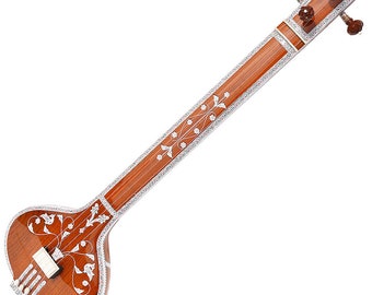 手作りのタンウッドタンプラ、4弦インドドローン楽器、ギグバッグ