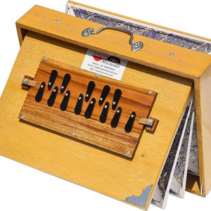 Shruti Box Total Wood Size (16&quot; X 12&quot; X 3&quot;) Inches, Gig Bag, Teak Colour, Key-C To C- Lower Tone- 440Hz & 432Hz, Yoga, Kirtan, Vocal, Mantra