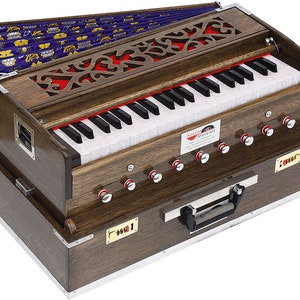 OM Traveler Harmonium- 9 Stops- 3.5 Octaves- Coupler- Oak Finish- Gig Bag-440Hz & 432Hz- Folk Music-Bhajan-Kirtan-Shruti Box-Meditation-Yoga